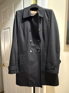 Coach Classic Black Double-Breasted Coat – Timeless Minimalist Style